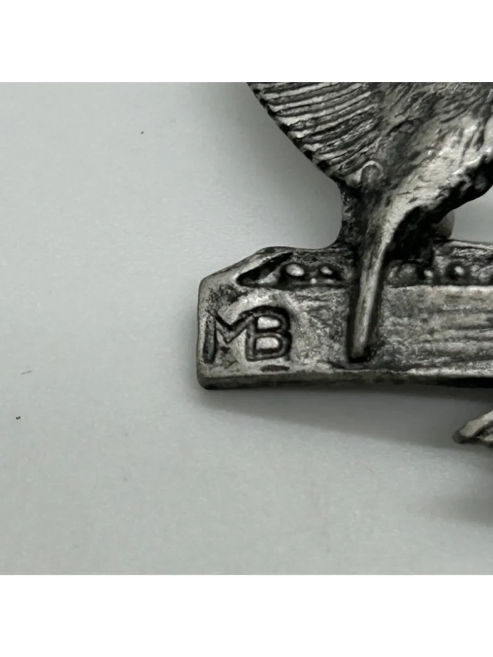 Pewter Bird Brooch M Bastian Vintage Pin 1999 Nature-Inspired Design